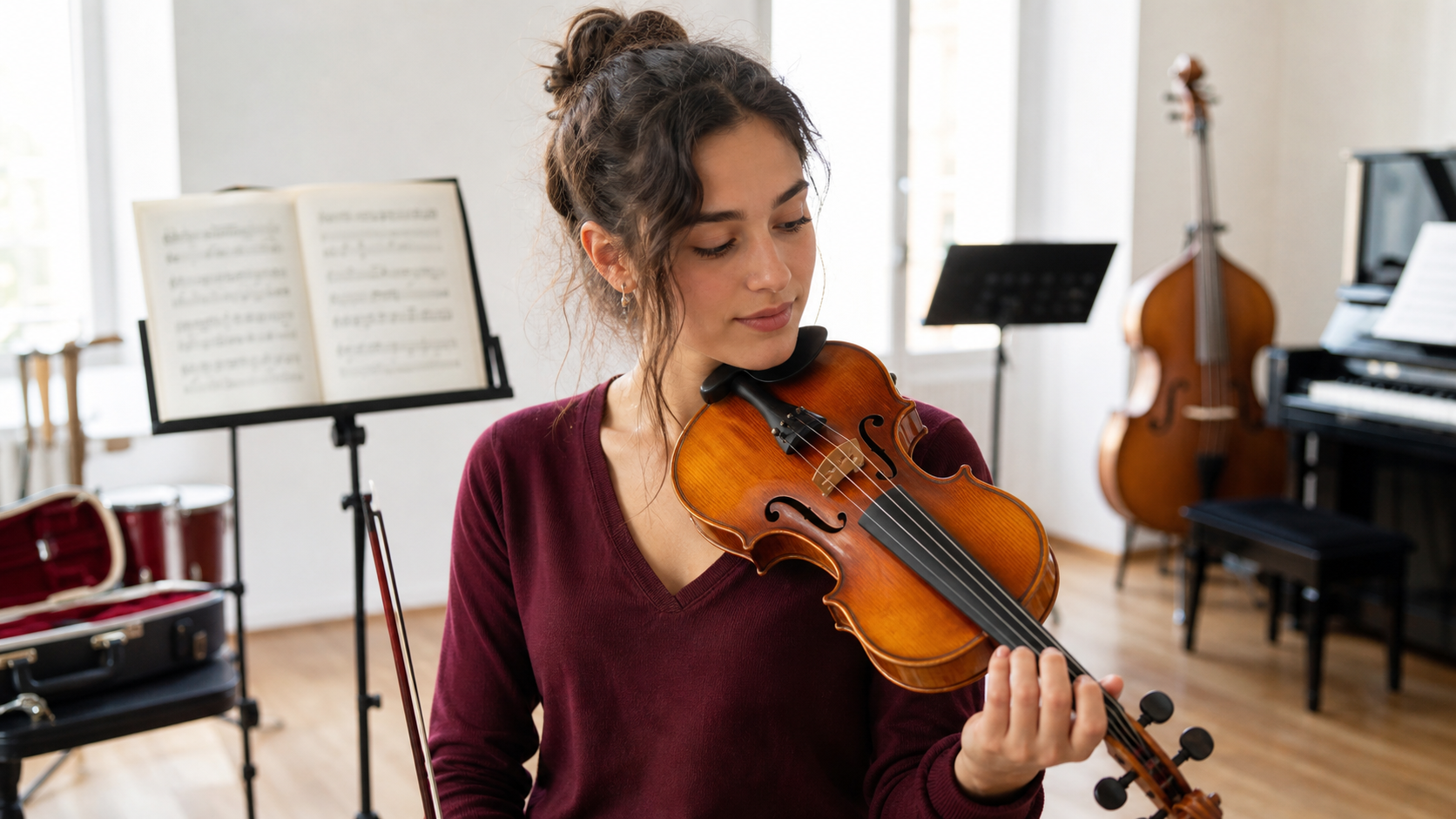 Alumna tocando el violín